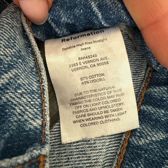 Reformation Cynthia Straight Leg Jeans in Colorado - Picture 6 of 7